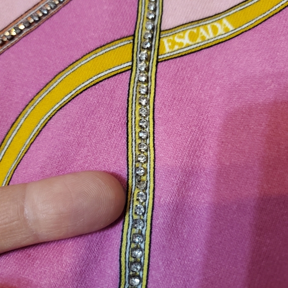 Escada Sport hearts printed sweater. 100% cotton. Rhinestones. Size L. - Picture 6 of 14